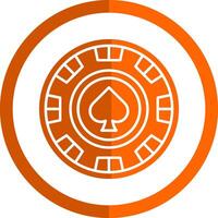 Chip Glyph Orange Circle Icon vector