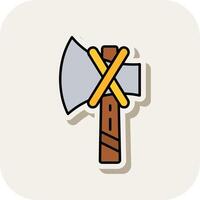 Axe Line Filled White Shadow Icon vector