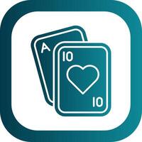 Poker Glyph Gradient Round Corner Icon vector