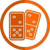 Domino Glyph Orange Circle Icon vector