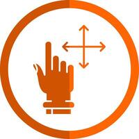 Move Glyph Orange Circle Icon vector