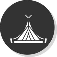 Tent Glyph Grey Circle Icon vector