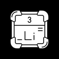 Lithium Glyph Inverted Icon vector