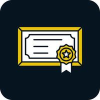 Certificate Glyph Two Color Icon vector