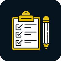 Exam Glyph Two Color Icon vector