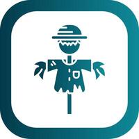 Scarecrow Glyph Gradient Round Corner Icon vector