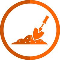 Trowel Glyph Orange Circle Icon vector