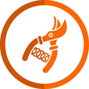 Pruners Glyph Orange Circle Icon vector