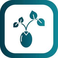 Sprout Glyph Gradient Round Corner Icon vector