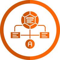 Workflow Glyph Orange Circle Icon vector