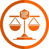 Scales Glyph Orange Circle Icon vector