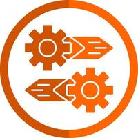 Gear Glyph Orange Circle Icon vector