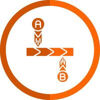 Timeline Glyph Orange Circle Icon vector
