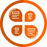 Petals Glyph Orange Circle Icon vector