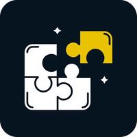 Puzzle Glyph Two Color Icon vector