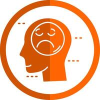 Sadness Glyph Orange Circle Icon vector