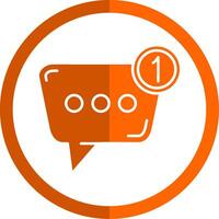 Notification Glyph Orange Circle Icon vector