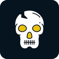 Skull Glyph Two Color Icon vector