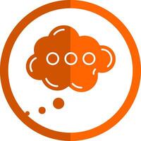 nube glifo naranja circulo icono vector