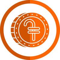 Dram Glyph Orange Circle Icon vector