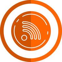 Rss Glyph Orange Circle Icon vector