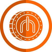 Manat Glyph Orange Circle Icon vector