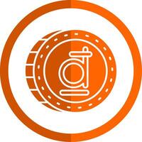 Dong Glyph Orange Circle Icon vector