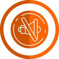 Mute Glyph Orange Circle Icon vector