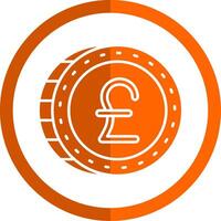 Pound Glyph Orange Circle Icon vector