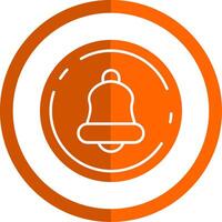 Notification Glyph Orange Circle Icon vector