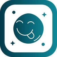Tongue Glyph Gradient Round Corner Icon vector