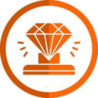 Diamond Glyph Orange Circle Icon vector