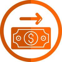 pago glifo naranja circulo icono vector