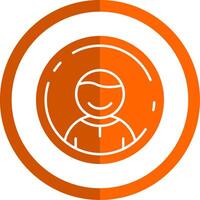 Profile Glyph Orange Circle Icon vector