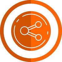 Share Glyph Orange Circle Icon vector