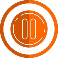 Pause Glyph Orange Circle Icon vector