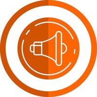 Volume Glyph Orange Circle Icon vector