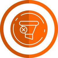 Clear Glyph Orange Circle Icon vector