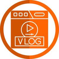 Vlog Glyph Orange Circle Icon vector