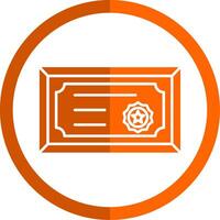 Certificate Glyph Orange Circle Icon vector