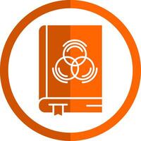 Book Glyph Orange Circle Icon vector