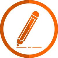 Pencil Glyph Orange Circle Icon vector