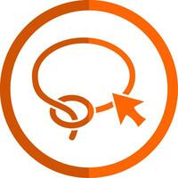 Lasso Glyph Orange Circle Icon vector