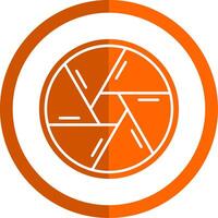 Shutter Glyph Orange Circle Icon vector
