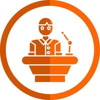 Lecturer Glyph Orange Circle Icon vector