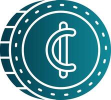 Cedis Glyph Gradient Round Corner Icon vector