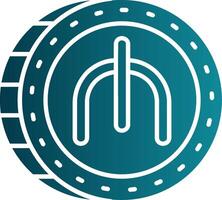 Manat Glyph Gradient Round Corner Icon vector
