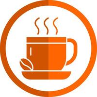 café glifo naranja circulo icono vector