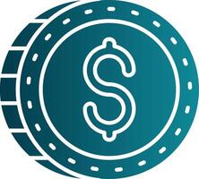 Dollar Glyph Gradient Round Corner Icon vector