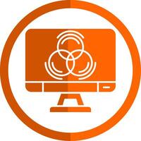 Rgb Glyph Orange Circle Icon vector